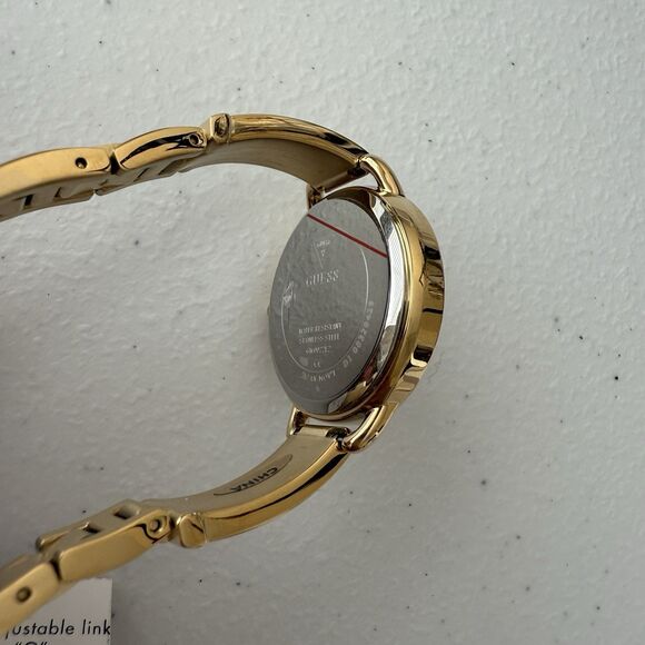 Guess  Gold Stainless Steel Crystal Analog Women's Bangle Bracelet Watch 30mm - Picture 6 of 7